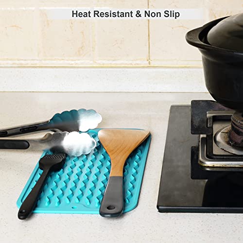 ZLR Small Silicone Drying Mat & Sink Caddy, 6"x12", Mint Green - color: Mint Green, size: 12" x 6"