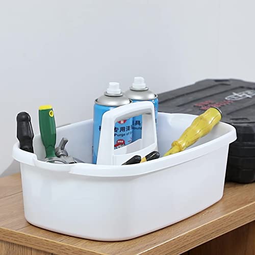 Large Cleaning Supplies Caddy Portable Shower Caddy Basket White 2 Pack - color: White, size: Large, 2pcs