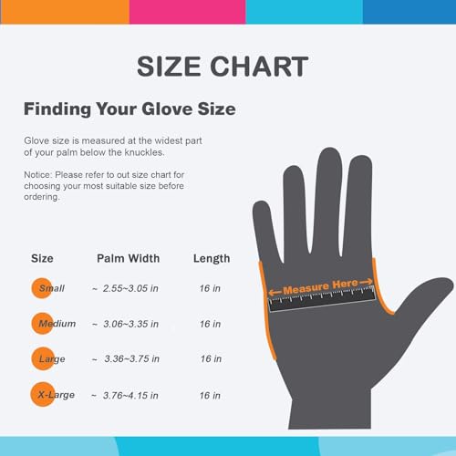 Bamllum 16-Inch Latex-Free Cleaning Gloves, Cotton Flocked Liner, Medium - color: Blue+yellow+white, size: Medium