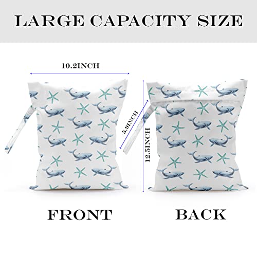 Wet Bag, Wet Dry Bag, Wet Bag for Swimsuit, Travel, Beach, Pool, Diapers, Dirty Yoga Gym Clothes, Makeup Bag, Waterproof Reusable Beach Bag Ocean Decor Starfish Sea Horse Anchor - color: starfish-15