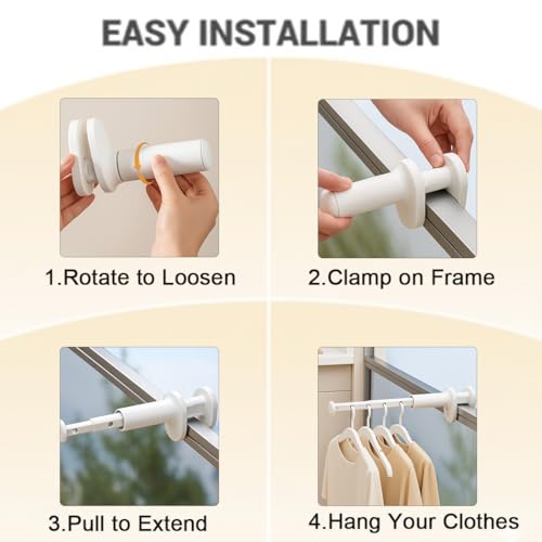 Portable Travel Clothes Drying Rack,Clamp-On No-Drill Hanger,2-Pack
