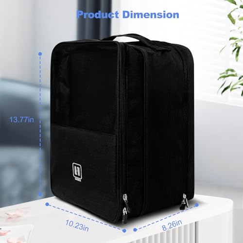Shoe Bags for Travel,Holds 3 Pairs of Shoes,Black - color: Black
