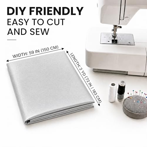Ironing Board Cover Fabric 60" Wide Scorch Resistant Cloth 2 Yard Silver - color: Silver