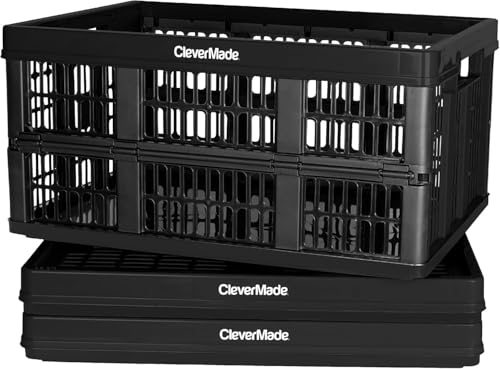CleverMade Collapsible Utility Crate (Recycled) - 45L - Obsidian (3PK) - color: Obsidian, size: 45L - 3 Pack