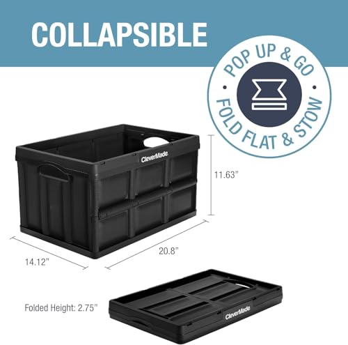 CleverMade Collapsible Storage Bins, 46L 3 Pack, 75 lb Stackable, Stone - color: Stone, size: 46l - 3 Pack