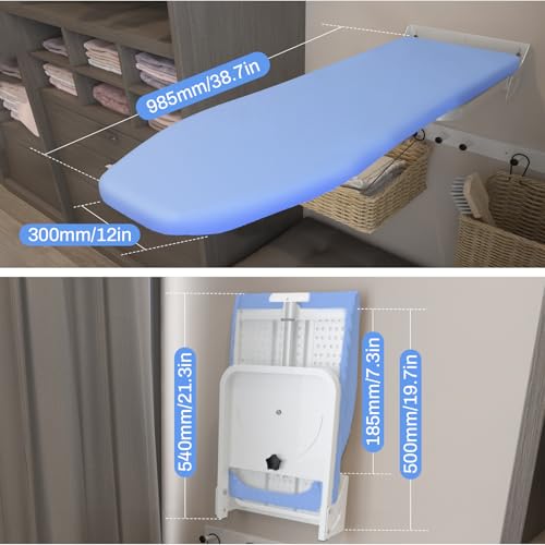 180° Swivel Wall Mounted Ironing Board 38.7 x 12 Inch Heavy Duty