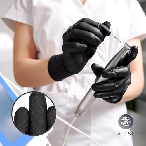 SwiftGrip Disposable Nitrile Exam Gloves, Black Nitrile Gloves Disposable Latex Free for Medical, Cooking & Esthetician - color: 09 Black (S, 1000ct)