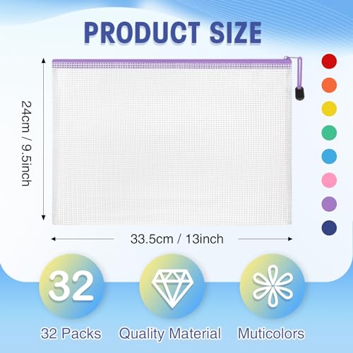 Jetec 32 Mesh Zipper Bags Bikini, Cute Color, 13 x 9.5 Inch, 32 Pcs - color: Cute Color, size: 13 x 9.5 Inch
