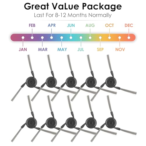 (10 Pack) X50 Ultra Side Brush Replacement Parts for Dreame X40 Ultra/ D20 Pro Plus/ L40 Ultra, Aqua10 Ultra Roller/ Aqua10 Pro Track, Mova P50 Ultra/ P50 Pro Ultra/ P10 Pro Ultra/ V50 Ultra - color: Side brush(10 Pieces)