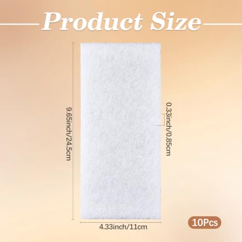 CREATCABIN 10Pcs White Scrubbing Pad Non Scratch Scouring Pads 4 x 10 Inch Non Woven Scouring Sponge Light-Duty Multipurpose Abrasive Multi Surface Scrubber for Cleaning Polishing Kitchen Workshop - size: 24.5 x 11 cm