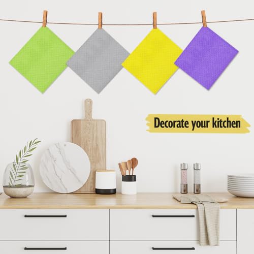 MoLKENE Swedish Dishcloths for Kitchen, 10 Pack Reusable Paper Towels - color: 10 Pack Purple, size: 10 Pack