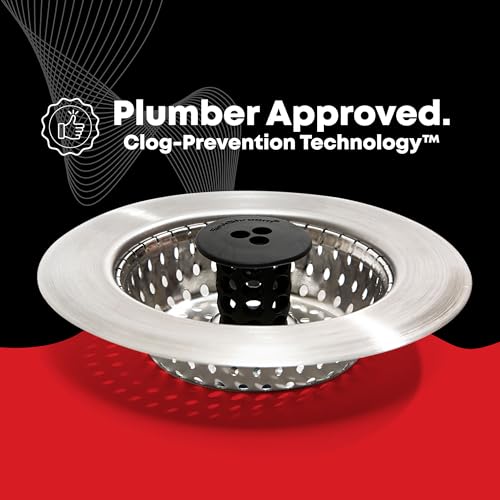 SinkShroom Revolutionary Clog-Free Sink Strainer Basket with Stopper, Stainless Steel - size: 1-Pack, style: Strainer with Stopper