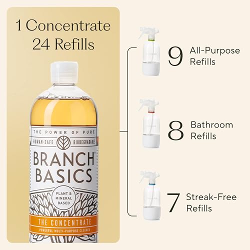 Branch Basics Surface Cleaning Kit: 33.8 oz Concentrate, Refillable Bottles - style: 33.8oz Concentrate - Glass Bottles