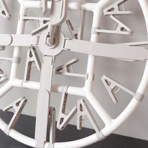 Foshine Clothes Drying Racks Foldable Clip Hangers with 20 Drying Clips - color: Light Grey-circle