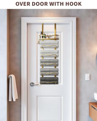 Aetyord Hanging Towel Racks for Bathroom Storage - color: Gold, size: 6 tier