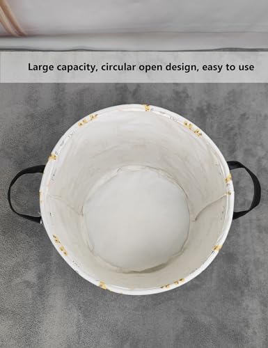 Foldable Waterproof Round Fabric Laundry Basket Home, Yellow Giraffe - color: Round-Yellow Giraffe