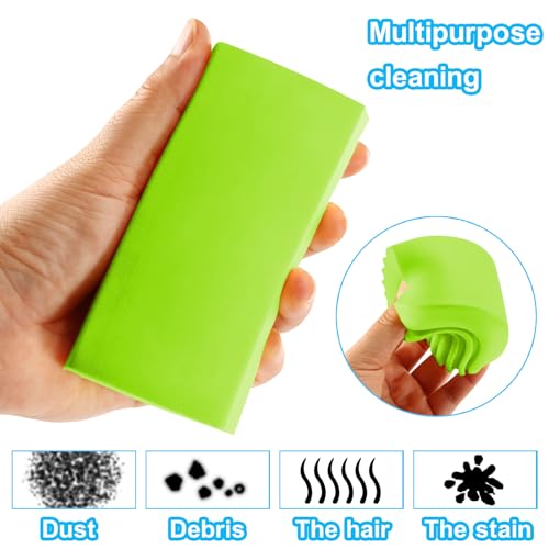 4 Pack Green Damp Duster Cleaning Sponge Brush Set - color: Green
