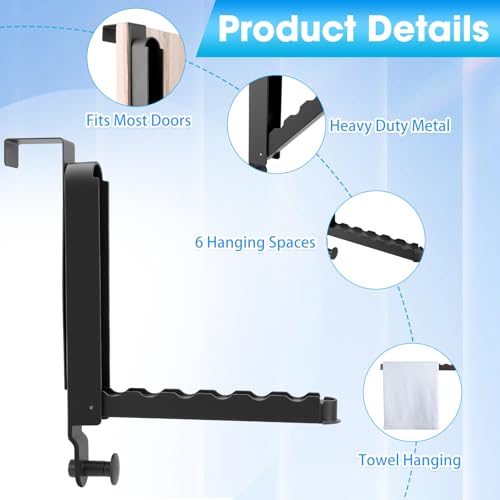 Over The Door Drying Rack, 1 Pack Grey Foldable Clothes Hanger Doors Hooks - color: Gray, size: 1 Pack