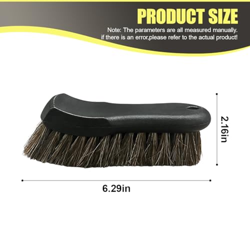 Car Leather Cleaning Brush, Soft Horse Hair Bristles Upholstery Cleaning Brush, Universal Auto Interior Carpet Detailing Tool for Seat, Fabric, Shoes, and Furniture(2PCS) - size: 2PCS