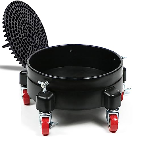 5 Gallon Bucket Dolly with Bucket Insert,Professional Car Wash Bucket Dolly