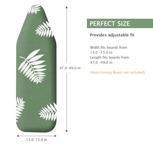 SheeChung Ironing Board Cover and Pad 15"x49", Scorch and Stain Resistant - color: Green+leaf, size: 15"X49"