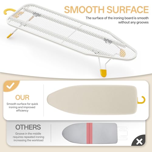APEXCHASER Small Ironing Board Tabletop, Portable mini Table top Iron Board - color: Milk White