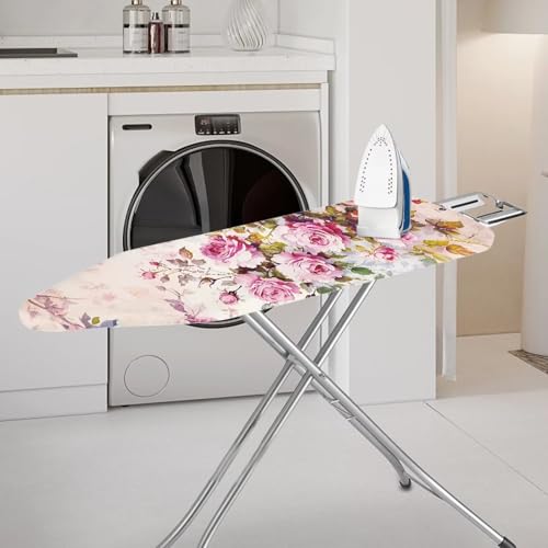 Ironing Board Cover, Stylish Iron Board Covers Standard Size Padding Decorative Covers for Most Iron Boards Ironing Pad Protector Household Items Pink Rose - color: Pink Rose