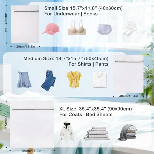 6 Pack Mesh Laundry Bags for Delicates Jumbo Large Medium Wash Bags