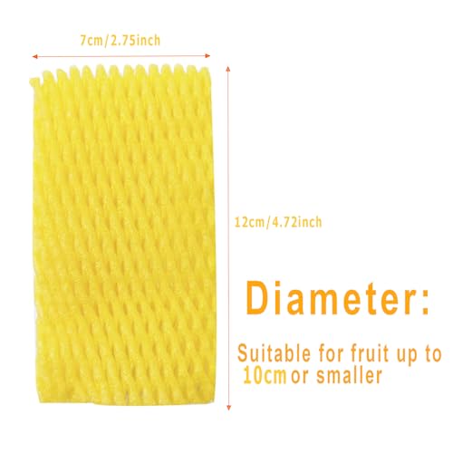 Fruit Protection Mesh Bags Foam Mesh Keep Safe Sleeves for Large Supermarkets, Shops (Yellow 12x7cm-50PCS) - size: Yellow 12x7cm-50PCS