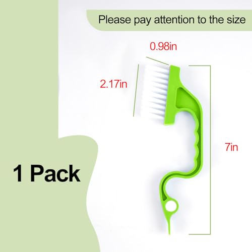 Window Track Cleaning Brush, Hand-held Magic Window Track Cleaning Tools, Ergonomic Handle, for Sliding Door, Sill, Multipurpose(Green) - color: Green