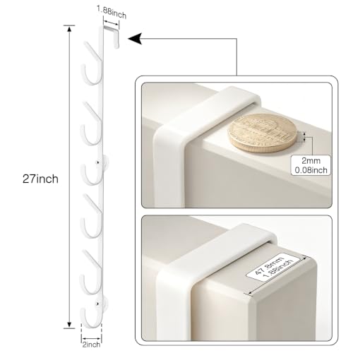LUCYCAZ Over The Door Hooks,Purse Storage Organizer,Fits Doors 1 3/4" White - color: White, size: No basket