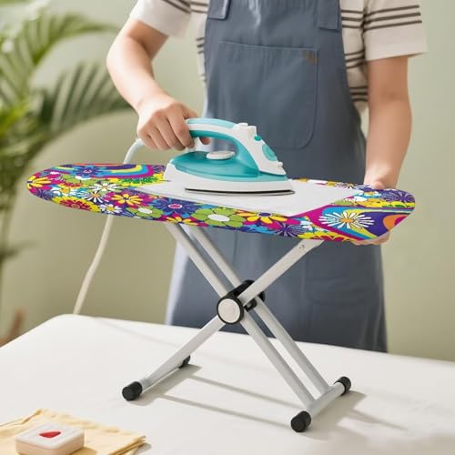 Mini Ironing Board Cover with Daisy Pattern, Ironing Board Dust Cover Only, Non Slip Tabletop Iron Board Protector - Resist Staining, 14x24 Inch - color: Yellow - Daisy Pattern