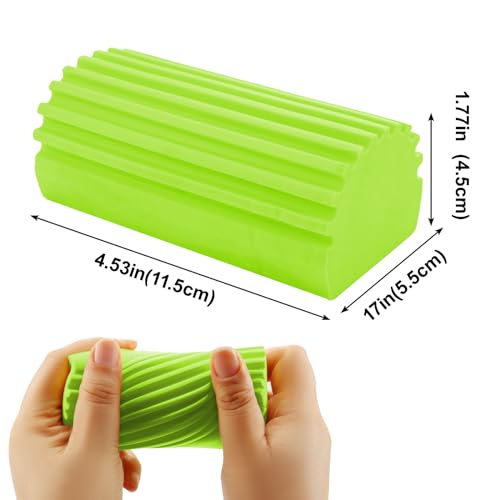 4 Pack Green Damp Duster Cleaning Sponge Brush Set - color: Green