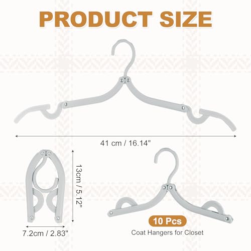 uxcell 10 Pcs Portable Travel Hangers, Plastic Foldable Hangers Cruise Essentials Clothes Drying Rack for Camping Flying Suitcase Travel Accessories Road Trip Hotel, Gray - color: Gray