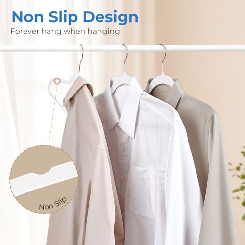 Smartor White Velvet Hangers 50 Pack, Non-Slip Space-Saving Clothes Hangers - color: White, size: 50 Pack