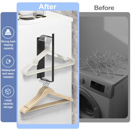 Magnetic Hanger Holder for Laundry Room, 1-Pack, Black - color: Black