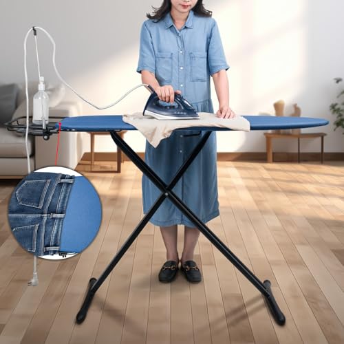 Duwee 18"x48" Deluxe Ironing Board with Retractable Iron Rest - color: Blue