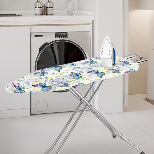Butterfly Ironing Board Covers 16 x 54 Inch, Easy Fit Ironng Decoration Wear Scorch Resistant, Scorch Resistant - color: Butterfly Purple
