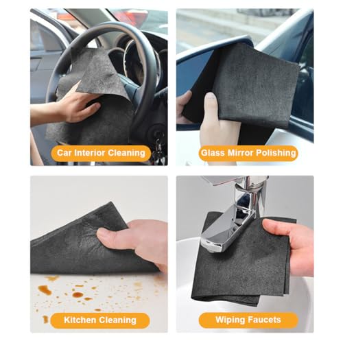 5 - Pack of Woven Microfiber Glass Cleaning Cloths: Super Absorbent, Lint - Free, Stripe - Free for Windows, Mirrors, Kitchen and Outdoor Surfaces