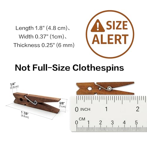LWR CRAFTS Wooden Small Clothespins 1-7/8" 4.8cm 50 Pieces Per Pack (Jacobean) - color: Jacobean