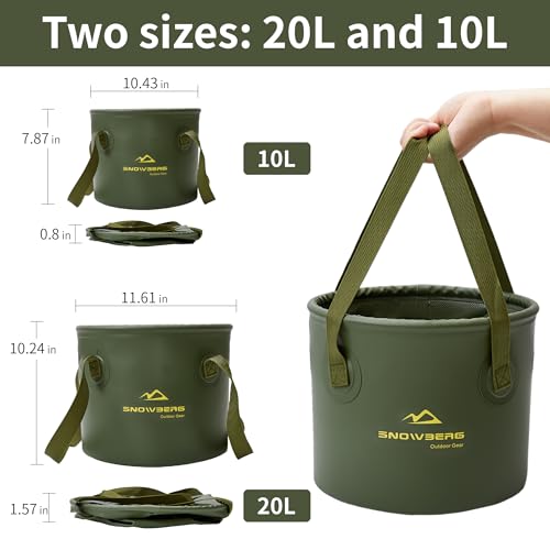 Collapsible Bucket 10L, Collapsible Bucket with Handle for Easy Portability - color: Green, size: 10L