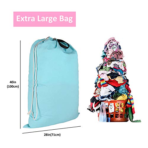 SWISSELITE Heavy Duty Laundry Bag, Large Travel Dirty Clothes Bag - color: Light Blue