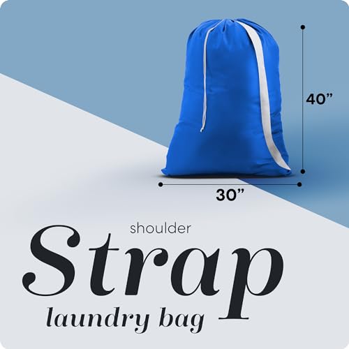 Handy Laundry Bag with Shoulder Strap 30"x40", Extra Large, Blue - color: Blue, size: 1-Pack