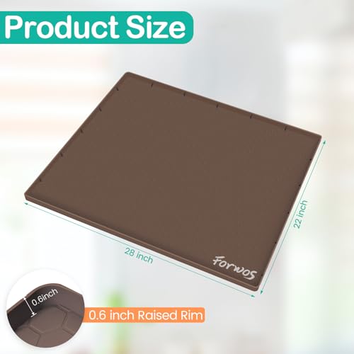 Silicone Under Sink Mat, 28"x22", Waterproof Cabinet Liner, Brown - color: Brown, size: 22"W x 28"L