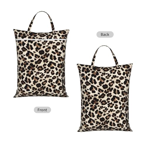 "cheetah Leopard print funny cute 2-Pack Travel Laundry Bags for Dirty Clothes- Large Waterproof Laundry Tote, Wet & Dry Use, Reusable Foldable Carry Handles for Vacation, Gym & Dorm" - color: Cheetah Leopard Print Funny Cute