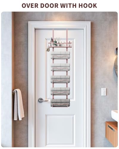 Aetyord Hanging Towel Racks for Bathroom Storage - color: Rose Gold, size: 6 tier