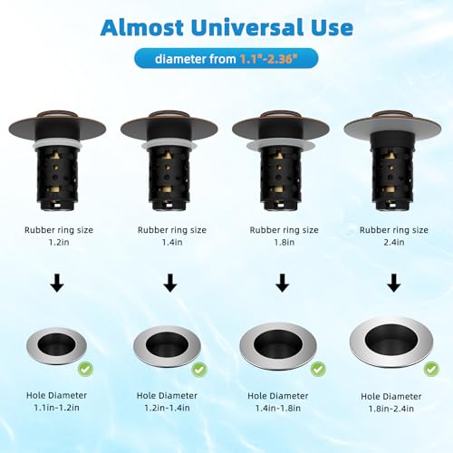 Universal Bathroom Sink Drain Stopper Hair Catcher, Oil Rubbed Bronze - color: Oil Rubbed Bronze