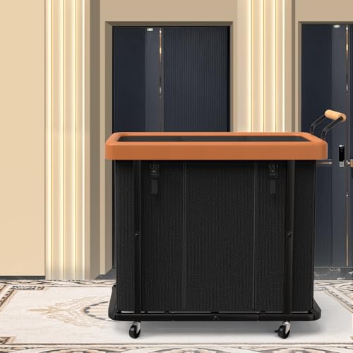 Laundry Hamper 3 Section with Lid,230L Rolling Dirty Clothes Hamper Black - color: Black-3 Section, size: 60 Gal