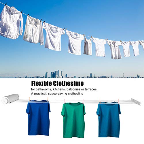 Retractable Clothesline, Telescopic Drying Rope with Adjustable Length Wall Mounted Clothesline for Laundry Home Balcony Hotel (Four Ropes) - color: Four Ropes