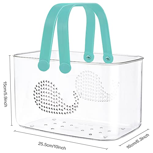 2 Pack Plastic Shower Caddy Basket for Bathroom (White+Cyan) - color: White+Cyan